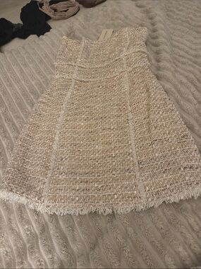 Ramy Brook Cream Tweed A-Line Dress